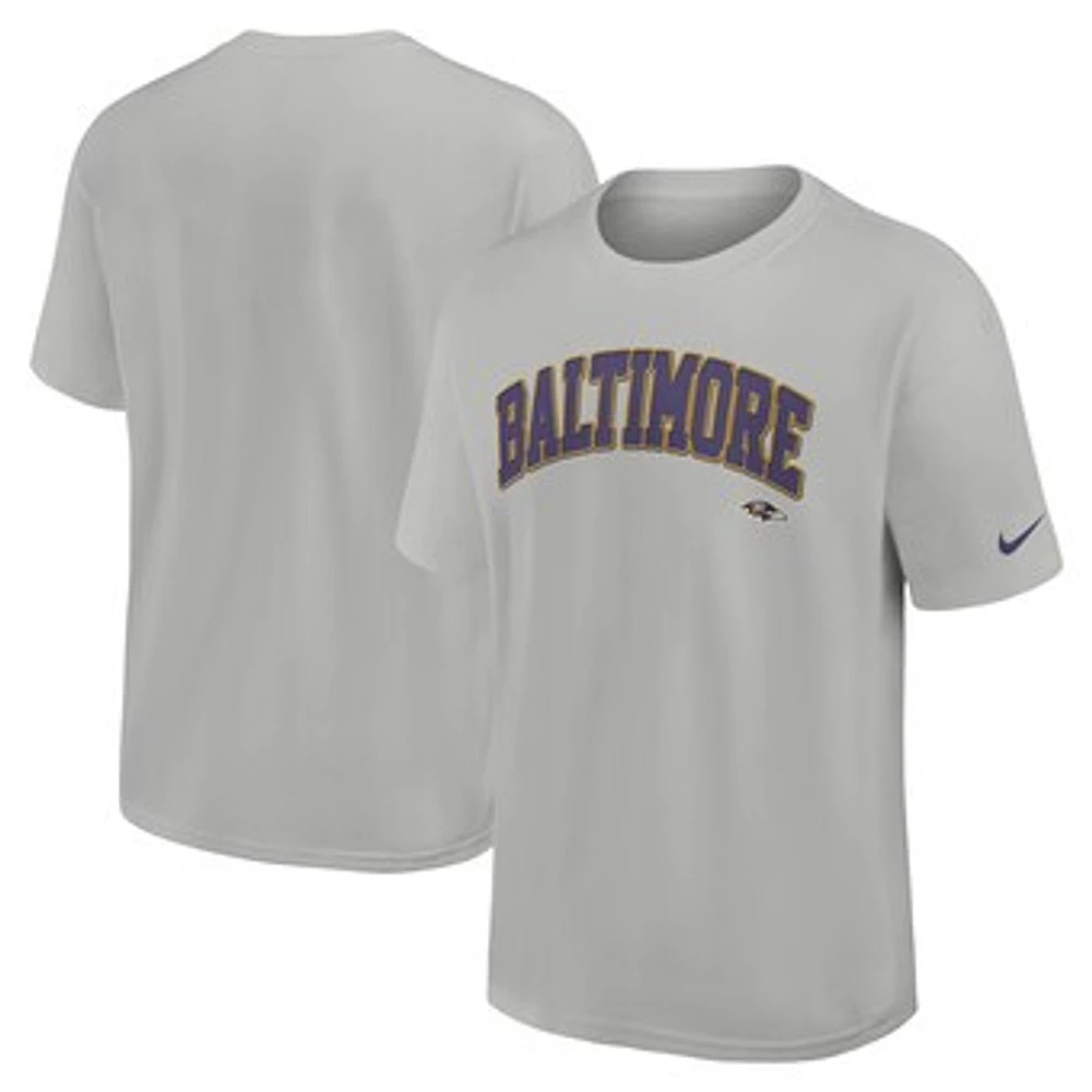 Men's Nike  Silver Baltimore Ravens Rewind Max90 Statement T-Shirt