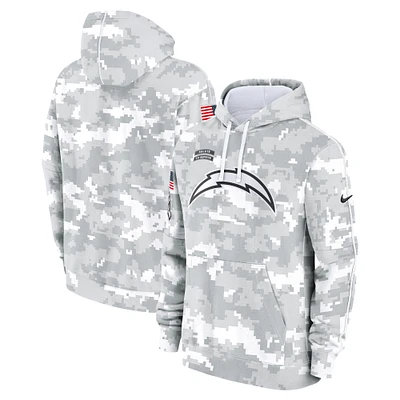 Men's Nike Arctic Camo Los Angeles Chargers 2024 Salute to Service Club Fleece Pullover Hoodie