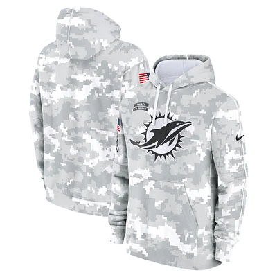 Men's Nike Arctic Camo Miami Dolphins 2024 Salute to Service Club Fleece Pullover Hoodie