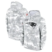 Men's Nike Arctic Camo New England Patriots 2024 Salute to Service Club Fleece Pullover Hoodie