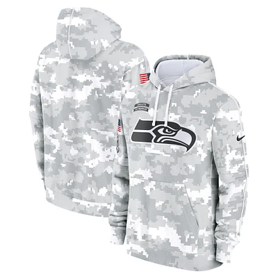 Men's Nike Arctic Camo Seattle Seahawks 2024 Salute to Service Club Fleece Pullover Hoodie