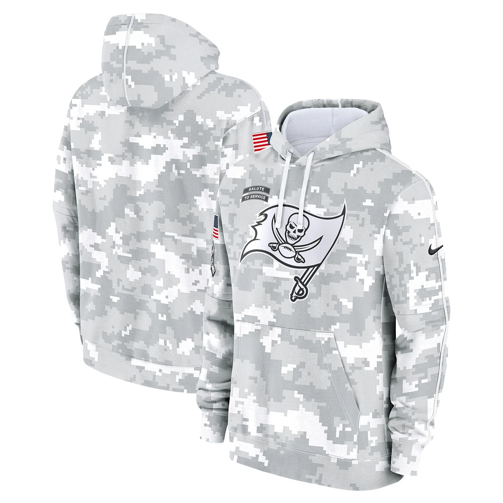 Men's Nike Arctic Camo Tampa Bay Buccaneers 2024 Salute to Service Club Fleece Pullover Hoodie