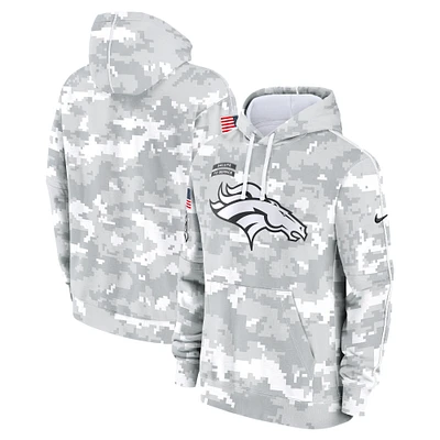 Men's Nike Arctic Camo Denver Broncos 2024 Salute to Service Club Fleece Pullover Hoodie