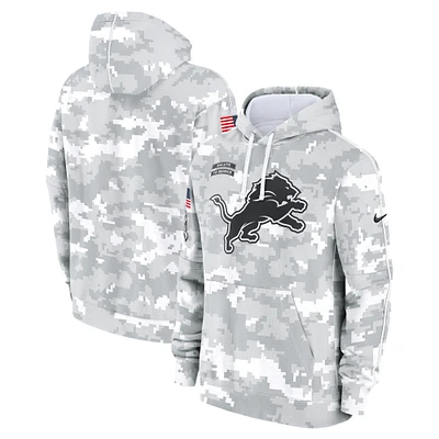 Men's Nike Arctic Camo Detroit Lions 2024 Salute to Service Club Fleece Pullover Hoodie