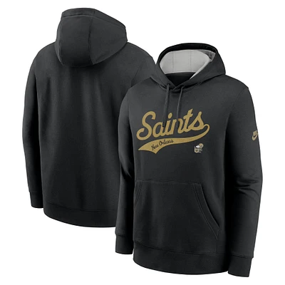 Men's Nike Black New Orleans Saints Rewind Club Logo Pullover Hoodie