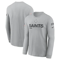 Men's Nike Gray New Orleans Saints 2024 Salute To Service Long Sleeve T-Shirt