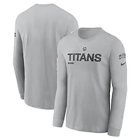 Men's Nike Gray Tennessee Titans 2024 Salute To Service Long Sleeve T-Shirt