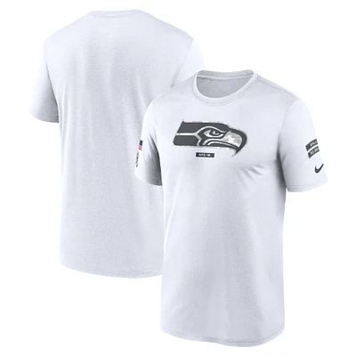 Men's Nike White Seattle Seahawks 2024 Salute To Service Legend Performance T-Shirt