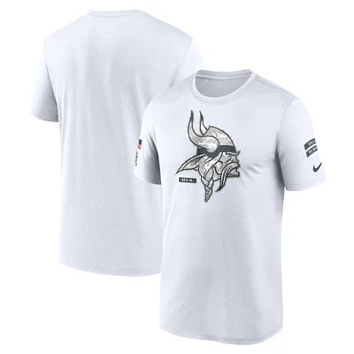 Men's Nike White Minnesota Vikings 2024 Salute To Service Legend Performance T-Shirt