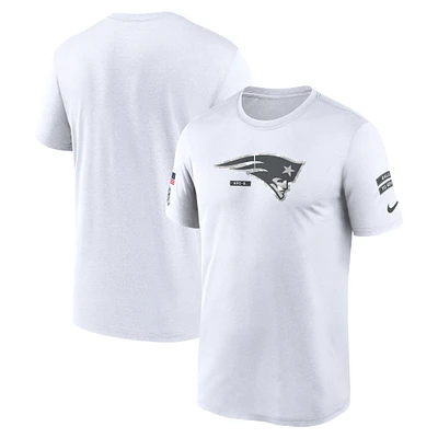 Men's Nike White New England Patriots 2024 Salute To Service Legend Performance T-Shirt