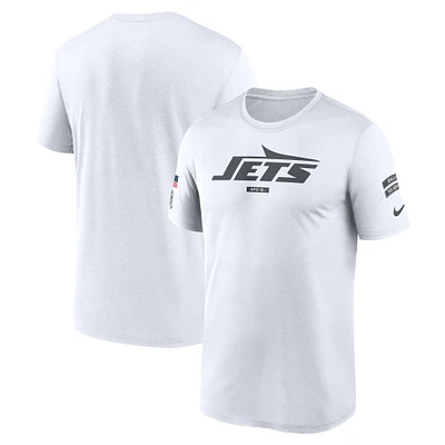 Men's Nike White New York Jets 2024 Salute To Service Legend Performance T-Shirt