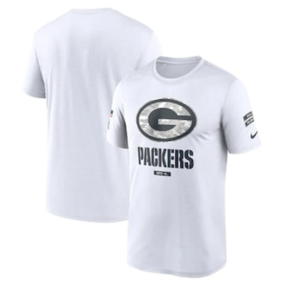 Men's Nike White Green Bay Packers 2024 Salute To Service Legend Performance T-Shirt