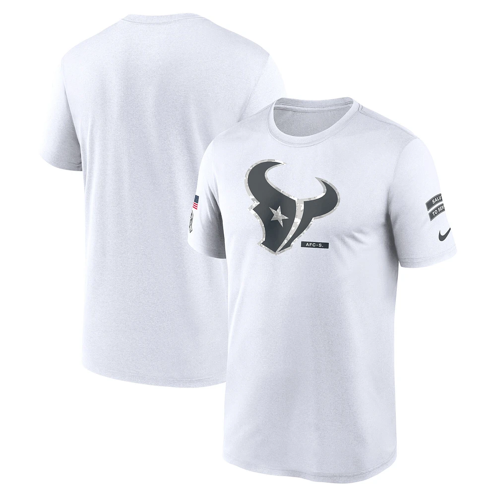 Men's Nike White Houston Texans 2024 Salute To Service Legend Performance T-Shirt