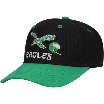 Youth Mitchell & Ness Black Philadelphia Eagles All In 2.0 Adjustable Hat