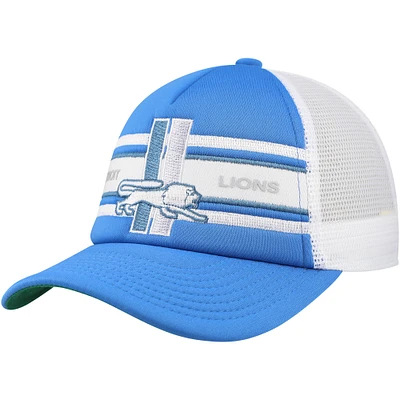 Youth Mitchell & Ness Blue Detroit Lions Stripe Trucker Adjustable Hat