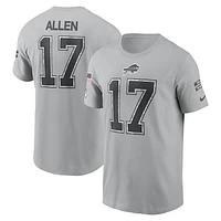 Men's Nike Josh Allen Gray Buffalo Bills 2024 Salute To Service Name & Number T-Shirt