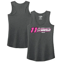 Women's Joe Gibbs Racing Team Collection  Charcoal Denny Hamlin Racer Back Tri-Blend Tank Top