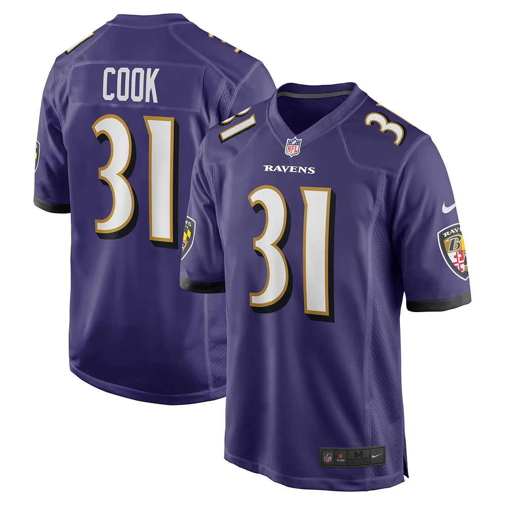 Men's Nike Dalvin Cook  Purple Baltimore Ravens Game Jersey