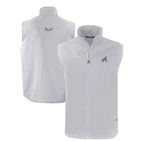 Men's Cutter & Buck Gray Atlanta Braves City Connect Big Tall Charter Eco Recycled Full-Zip Vest