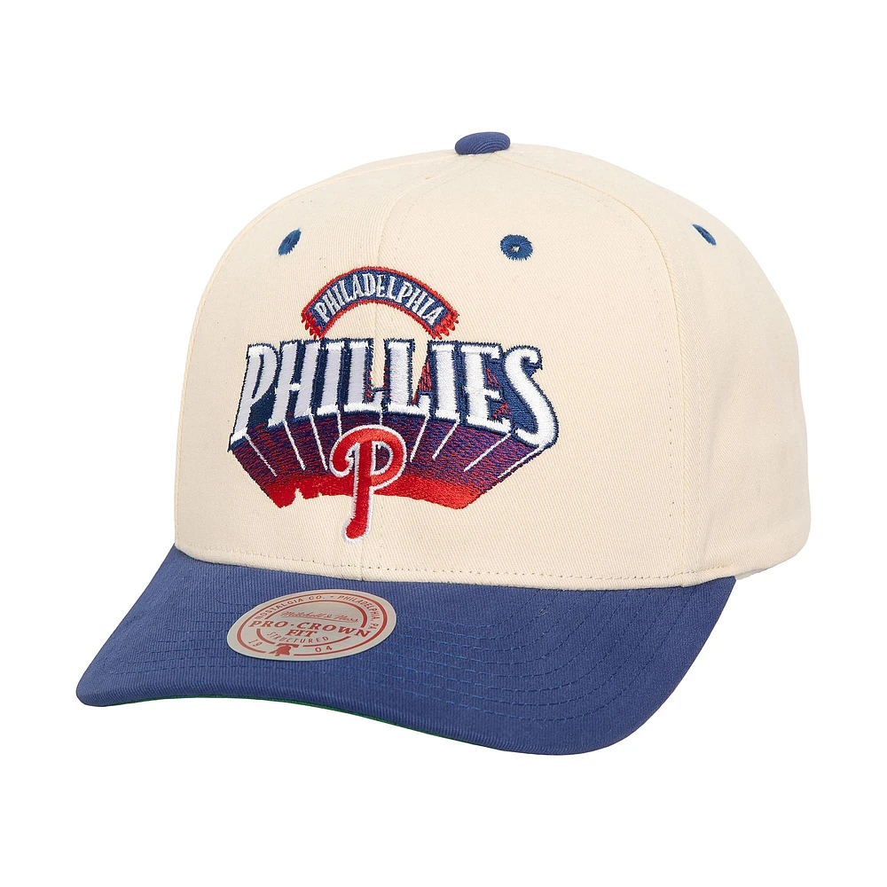 Men's Mitchell & Ness Cream Philadelphia Phillies Horizon Pro Crown Snapback Hat