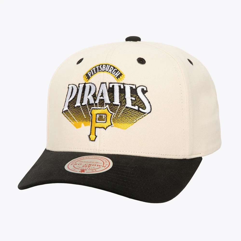 Men's Mitchell & Ness Cream Pittsburgh Pirates Horizon Pro Crown Snapback Hat