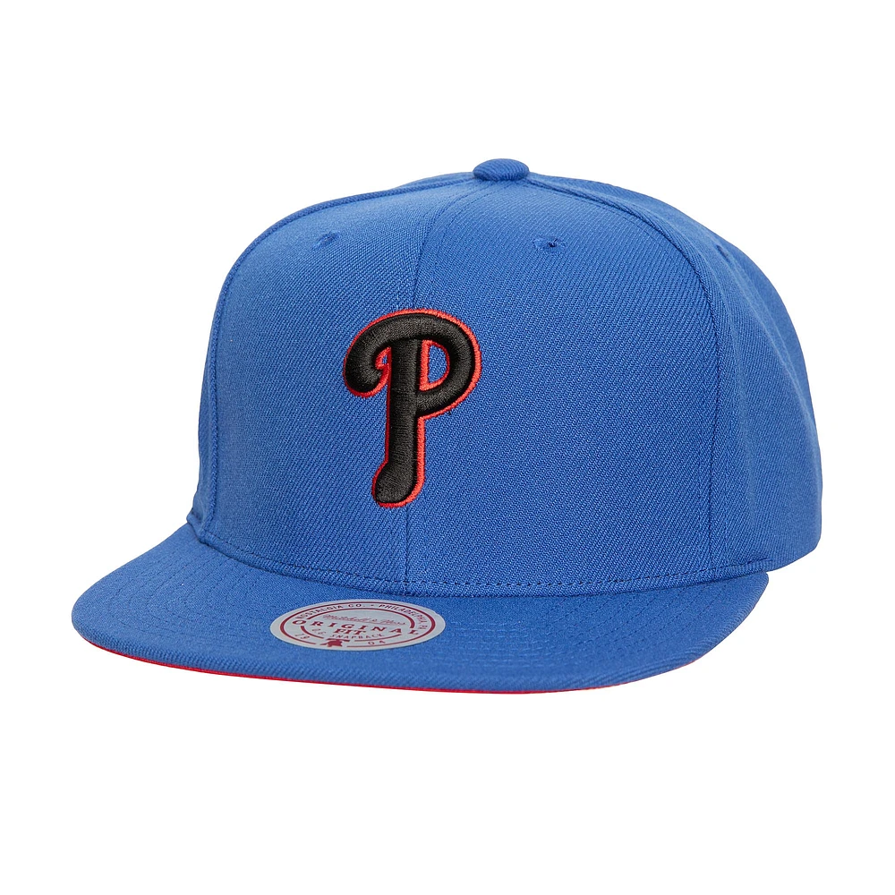 Men's Mitchell & Ness Royal Philadelphia Phillies Cooperstown Collection Eclipse Snapback Hat