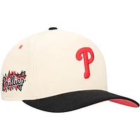 Men's Mitchell & Ness Cream Philadelphia Phillies Overspray Pro Pinch Snapback Hat