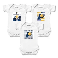 Newborn & Infant Chad Jake White Indiana Pacers 3-Pack Bodysuit Set