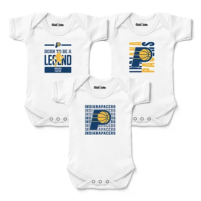 Newborn & Infant Chad Jake White Indiana Pacers 3-Pack Bodysuit Set