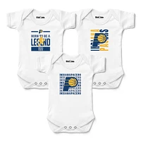Newborn & Infant Chad Jake White Indiana Pacers 3-Pack Bodysuit Set