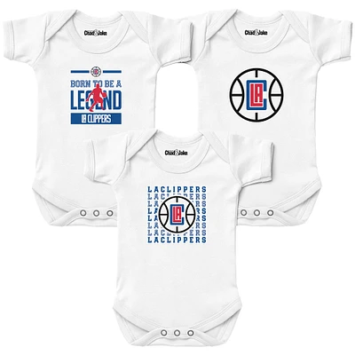 Newborn & Infant Chad Jake White LA Clippers 3-Pack Bodysuit Set