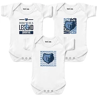 Newborn & Infant Chad Jake White Memphis Grizzlies 3-Pack Bodysuit Set