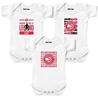 Newborn & Infant Chad Jake White Atlanta Hawks 3-Pack Bodysuit Set