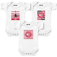 Newborn & Infant Chad Jake White Atlanta Hawks 3-Pack Bodysuit Set