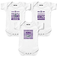 Newborn & Infant Chad Jake White Sacramento Kings 3-Pack Bodysuit Set
