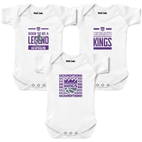 Newborn & Infant Chad Jake White Sacramento Kings 3-Pack Bodysuit Set