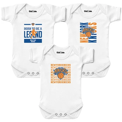 Newborn & Infant Chad Jake White New York Knicks 3-Pack Bodysuit Set