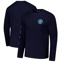 Men's Navy Manchester City Grafitti Long Sleeve T-Shirt