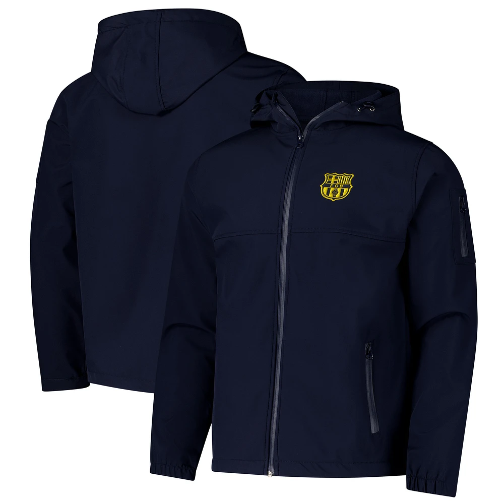 Men's Navy Barcelona Three-Layer Full-Zip Hoodie Jacket