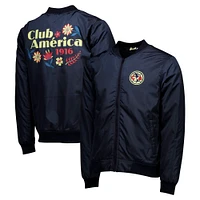 Men's Navy Club America Team Script Full-Zip Bomber Jacket