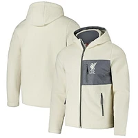 Men's  Cream Liverpool Sherpa Full-Zip Hoodie Jacket