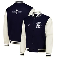 Men's Navy Tottenham Hotspur Supporter's Full-Snap Varsity Jacket