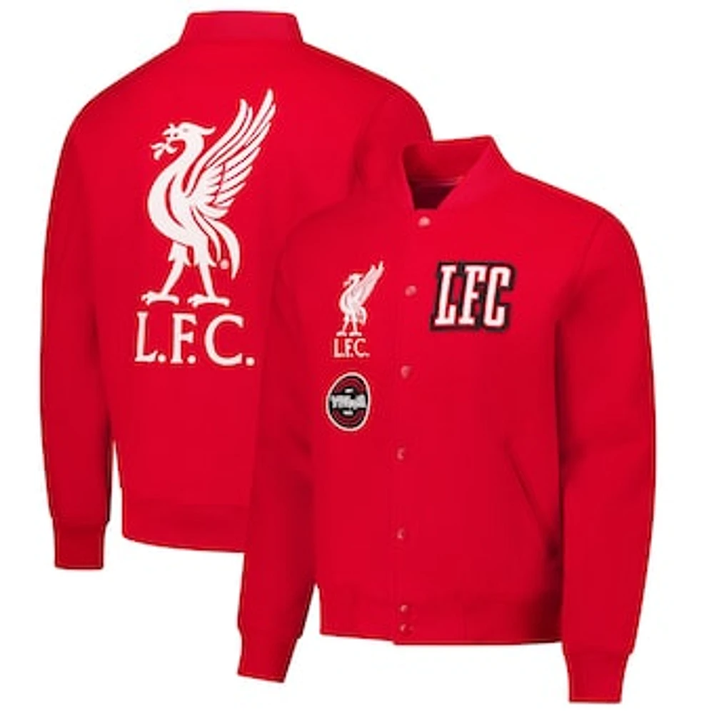 Men's Red Liverpool Supporter's Full-Snap Varsity Jacket