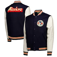 Men's Navy Club America Supporter's Full-Snap Varsity Jacket