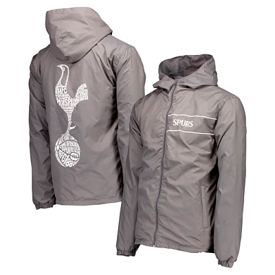 Men's Gray Tottenham Hotspur Home Match Full-Zip Hoodie Windbreaker Jacket