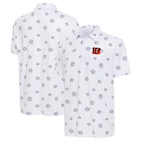 Men's Antigua White Cincinnati Bengals Fireworks Polo