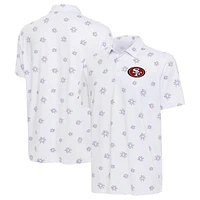 Men's Antigua White San Francisco 49ers Fireworks Polo