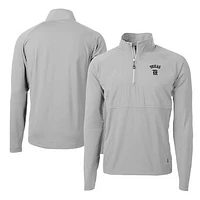Men's Cutter & Buck Gray Texas Rangers City Connect Adapt Eco Knit Hybrid Recycled Quarter-Zip Pullover Top