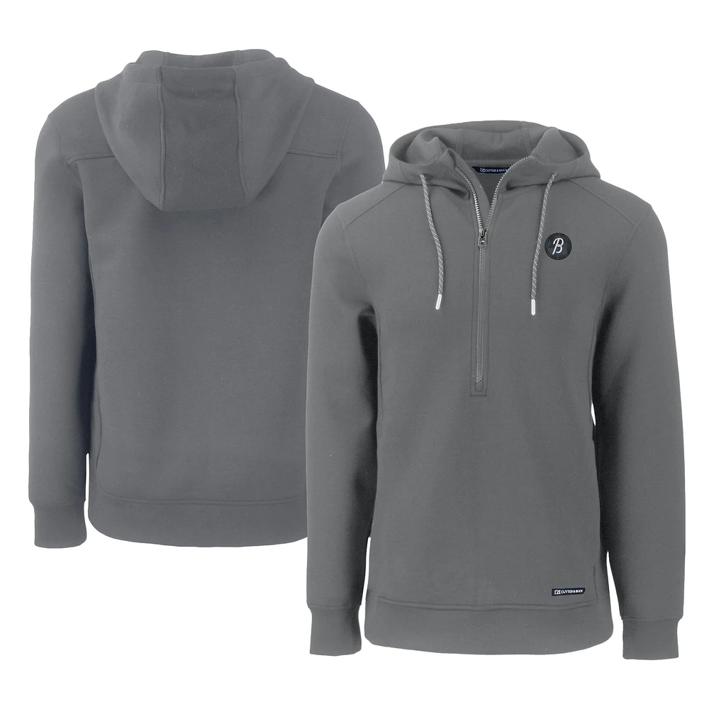 Men's Cutter & Buck Gray Baltimore Orioles City Connect Roam Eco Recycled Half-Zip Pullover Hoodie