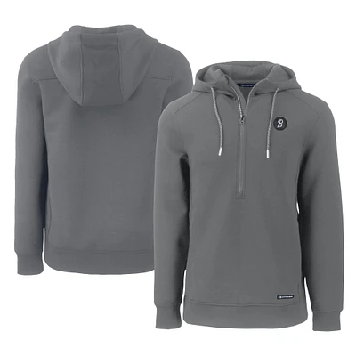 Men's Cutter & Buck  Gray Baltimore Orioles City Connect Roam Eco Recycled Half-Zip Pullover Hoodie